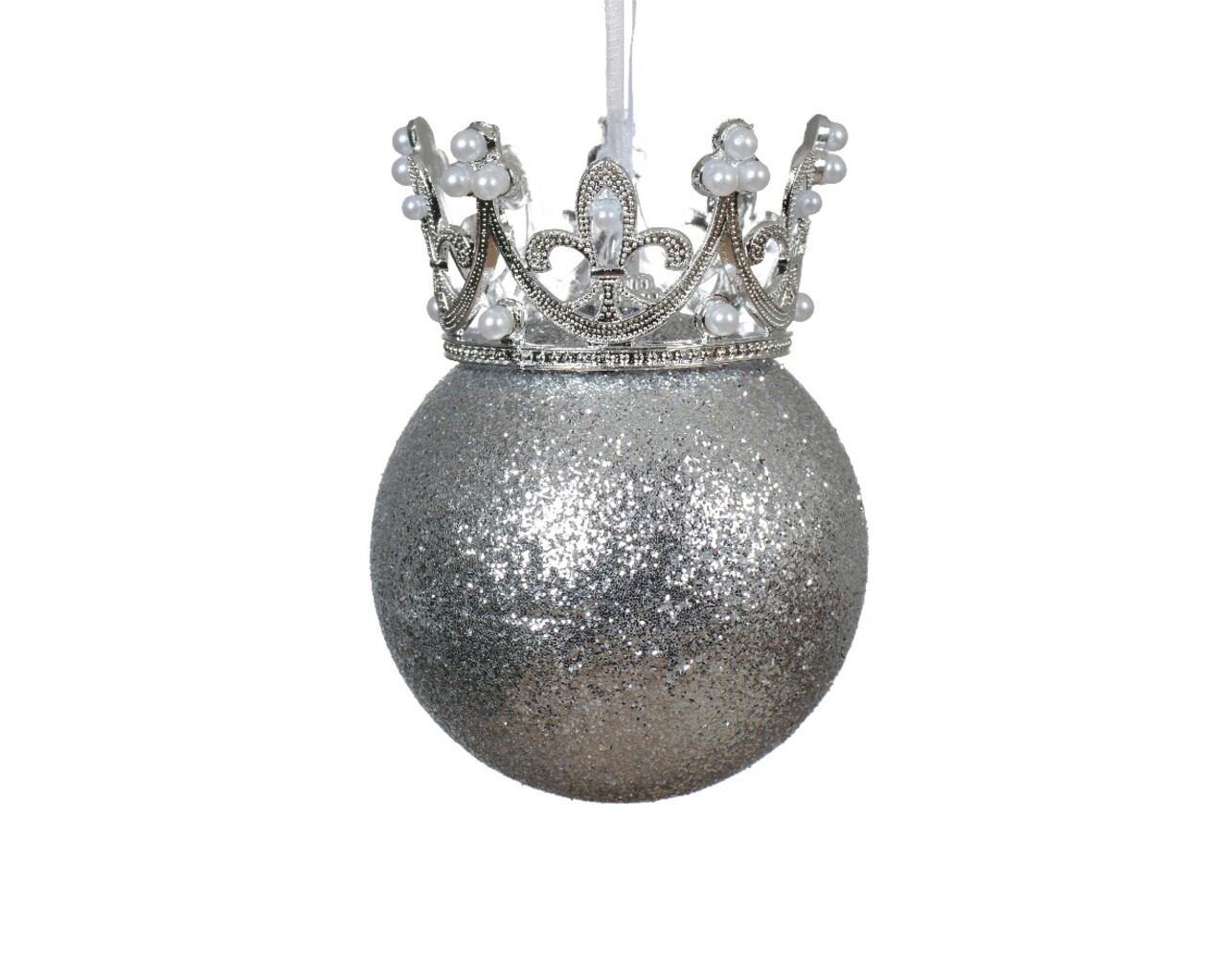 Glob Winter Crown, Decoris, 8x10 cm, spuma, argintiu - imagine 4